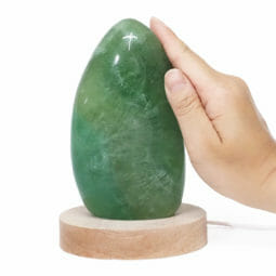 Green Fluorite Polished Self Stand with LED Large Base DS2012 | Himalayan Salt Factory