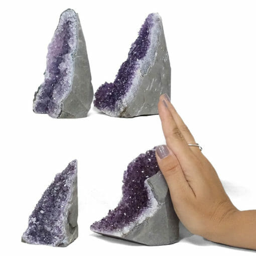 2.05kg Amethyst Crystal Geode Specimen Set 4 Pieces L113 | Himalayan Salt Factory