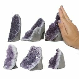 2.01kg Amethyst Crystal Geode Specimen Set 6 Pieces L114 | Himalayan Salt Factory