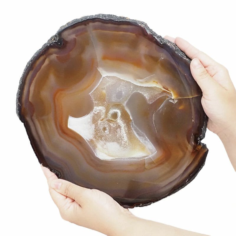 2.40kg Natural Agate Polished Slab Plate DB298 5 2.40kg Natural Agate Polished Slab Plate DB298 | Himalayan Salt Factory