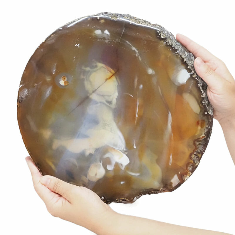 3.30kg Natural Agate Polished Slab Plate DB300 5 3.30kg Natural Agate Polished Slab Plate DB300 | Himalayan Salt Factory