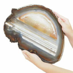 3.85kg Natural Agate Polished Slab Plate DB320 | Himalayan Salt Factory