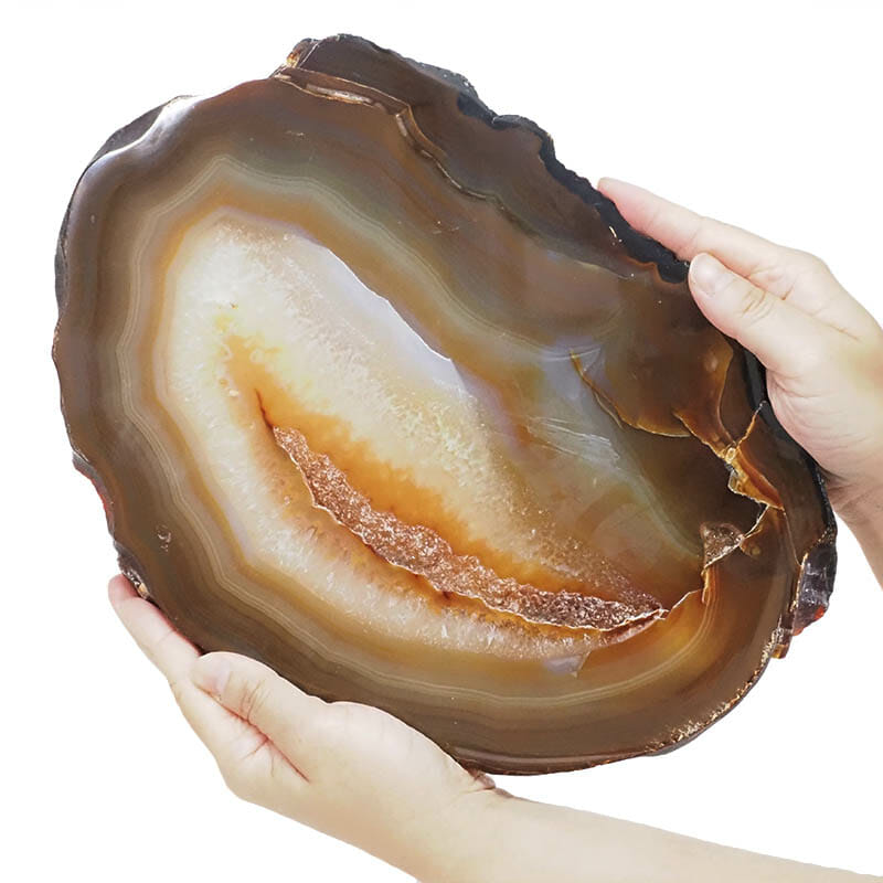 2.41kg Natural Agate Polished Slab Plate DB322 5 2.41kg Natural Agate Polished Slab Plate DB322 | Himalayan Salt Factory