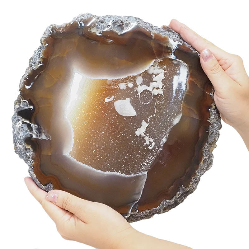 2.80kg Natural Agate Polished Slab Plate DB351 5 2.80kg Natural Agate Polished Slab Plate DB351| Himalayan Salt Factory