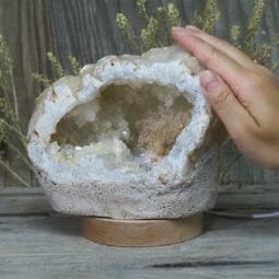 1.91kg Natural Calcite Geode Lamp with Large LED Light Base DB277 9 1.91kg Natural Calcite Geode Lamp with Large LED Light Base DB277 | Himalayan Salt Factory