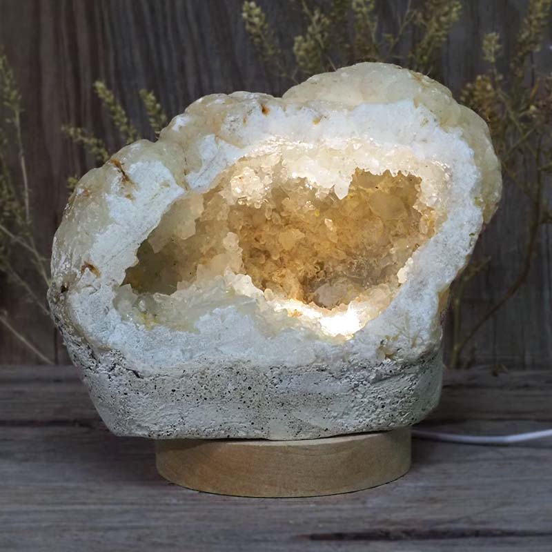 1.91kg Natural Calcite Geode Lamp with Large LED Light Base DB277 3 1.91kg Natural Calcite Geode Lamp with Large LED Light Base DB277 | Himalayan Salt Factory