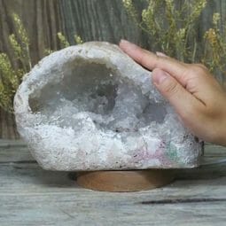 2.24kg Natural Calcite Geode Lamp with Large LED Light Base DB278 9 2.24kg Natural Calcite Geode Lamp with Large LED Light Base DB278 | Himalayan Salt Factory