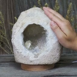 2.59kg Natural Calcite Geode Lamp with Large LED Light Base DB279 9 2.59kg Natural Calcite Geode Lamp with Large LED Light Base DB279 | Himalayan Salt Factory