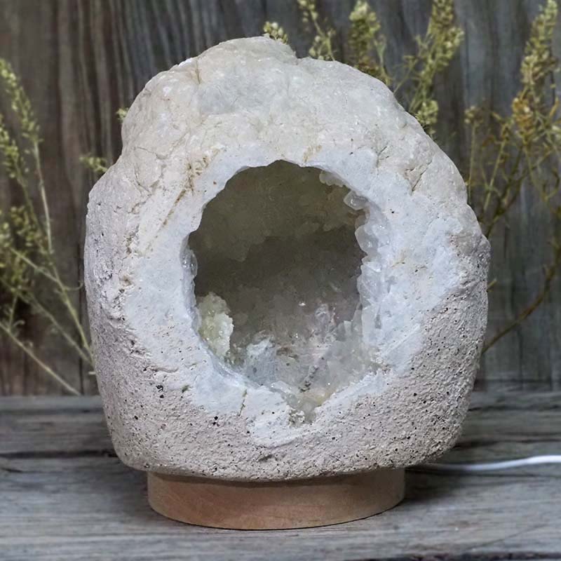 2.59kg Natural Calcite Geode Lamp with Large LED Light Base DB279 4 2.59kg Natural Calcite Geode Lamp with Large LED Light Base DB279 | Himalayan Salt Factory