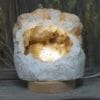 2.25kg Natural Calcite Geode Lamp with Large LED Light Base DB280 | Himalayan Salt Factory
