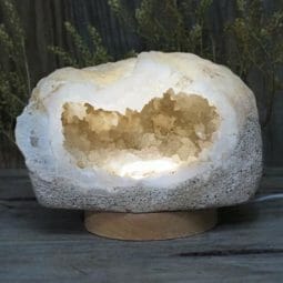 2.16kg Natural Calcite Geode Lamp with Large LED Light Base DB281 | Himalayan Salt Factory