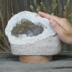 2.24kg Natural Calcite Geode Lamp with Large LED Light Base DB288 | Himalayan Salt Factory