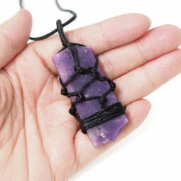 Natural Lepidolite Netted Necklace P022 | Himalayan Salt Factory