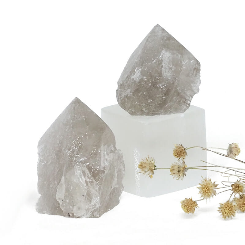 Natural Smoky Quartz Rough Point Set 2 3 Natural Smoky Quartz Rough Point Set 2 | Himalayan Salt Factory