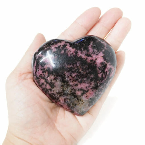 Rhodolite Heart Palm Stone - Large | Himalayan Salt Factory