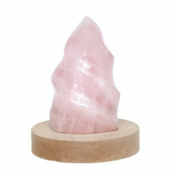 Rose Quartz Polished Flame Crystal with LED Large Light Base DS2017 | Himalayan Salt Factory