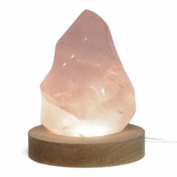 Rose Quartz Polished Flame Crystal with LED Large Light Base DS2014 | Himalayan Salt Factory