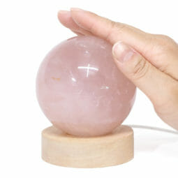 0.62kg Rose Quartz Sphere with LED Small Base DS2026 10 0.62kg Rose Quartz Sphere with LED Small Base DS2026 | Himalayan Salt Factory