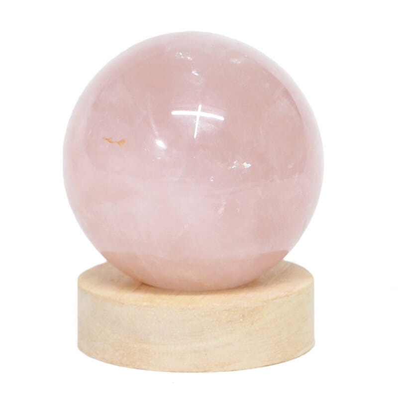 0.62kg Rose Quartz Sphere with LED Small Base DS2026 3 0.62kg Rose Quartz Sphere with LED Small Base DS2026 | Himalayan Salt Factory