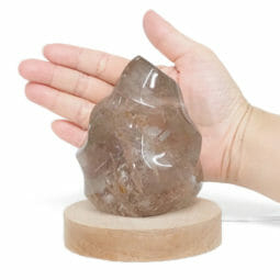 0.62kg Smoky Quartz Polished Flame Crystal with LED Large Light Base DS2018 8 Smoky Quartz Polished Flame Crystal on LED Large Base DS2018 | Himalayan Salt Factory