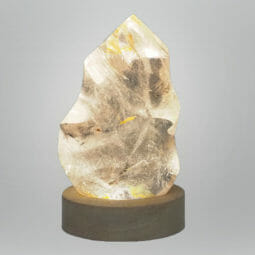 Smoky Quartz Polished Flame Crystal on LED Large Base DS2019 | Himalayan Salt Factory