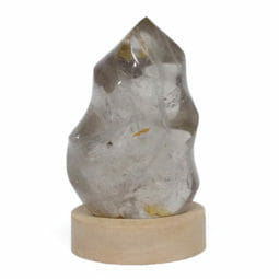 0.45kg Smoky Quartz Polished Flame Crystal with LED Small Light Base DS2019 7 Smoky Quartz Polished Flame Crystal on LED Large Base DS2019 | Himalayan Salt Factory