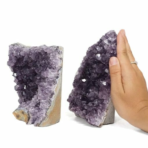 2.58kg Amethyst Crystal Geode Specimen Set 2 Pieces DR301 | Himalayan Salt Factory