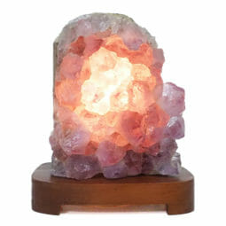 Natural Amethyst Crystal Lamp with Timber Base DS2087 | Himalayan Salt Factory