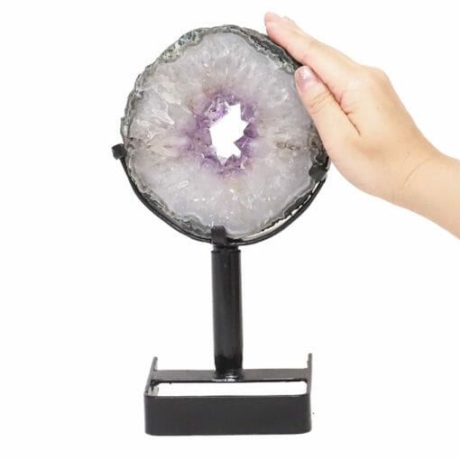 Natural Amethyst Ring Slice on Stand DB356 | Himalayan Salt Factory