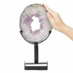 Natural Amethyst Ring Slice on Stand DB357 | Himalayan Salt Factory