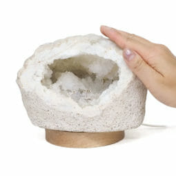 2.54kg Natural Calcite Geode Lamp with Large LED Light Base DS2078 | Himalayan Salt Factory