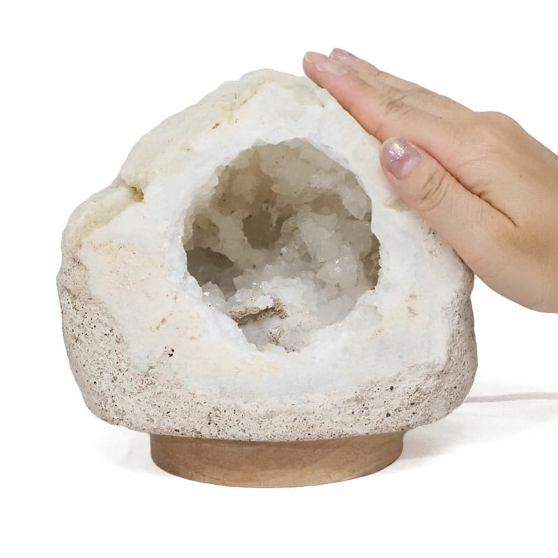 2.82kg Natural Calcite Geode Lamp with Large LED Light Base DS2079 5 2.82kg Natural Calcite Geode Lamp with Large LED Light Base DS2079 | Himalayan Salt Factory
