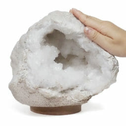 4.70kg Natural Calcite Geode Lamp with Large LED Light Base DS2104 9 Natural Calcite Geode Lamp with Large LED Light Base DS2104 | Himalayan Salt Factory