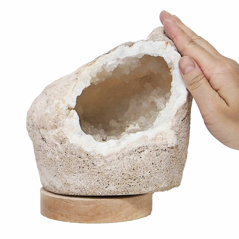 2.06kg Natural Calcite Geode Lamp with Large LED Light Base DS2110 5 Natural Calcite Geode Lamp with Large LED Light Base DS2110| Himalayan Salt Factory