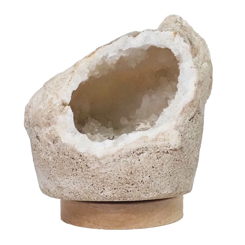 2.06kg Natural Calcite Geode Lamp with Large LED Light Base DS2110 4 Natural Calcite Geode Lamp with Large LED Light Base DS2110| Himalayan Salt Factory