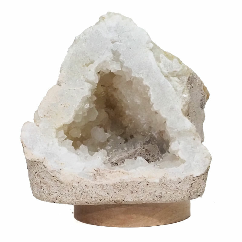 2.57kg Natural Calcite Geode Lamp with Large LED Light Base DS2111 4 Natural Calcite Geode Lamp with Large LED Light Base DS2111| Himalayan Salt Factory