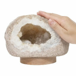 2.17kg Natural Calcite Geode Lamp with Large LED Light Base DS2112 9 Natural Calcite Geode Lamp with Large LED Light Base DS2112| Himalayan Salt Factory