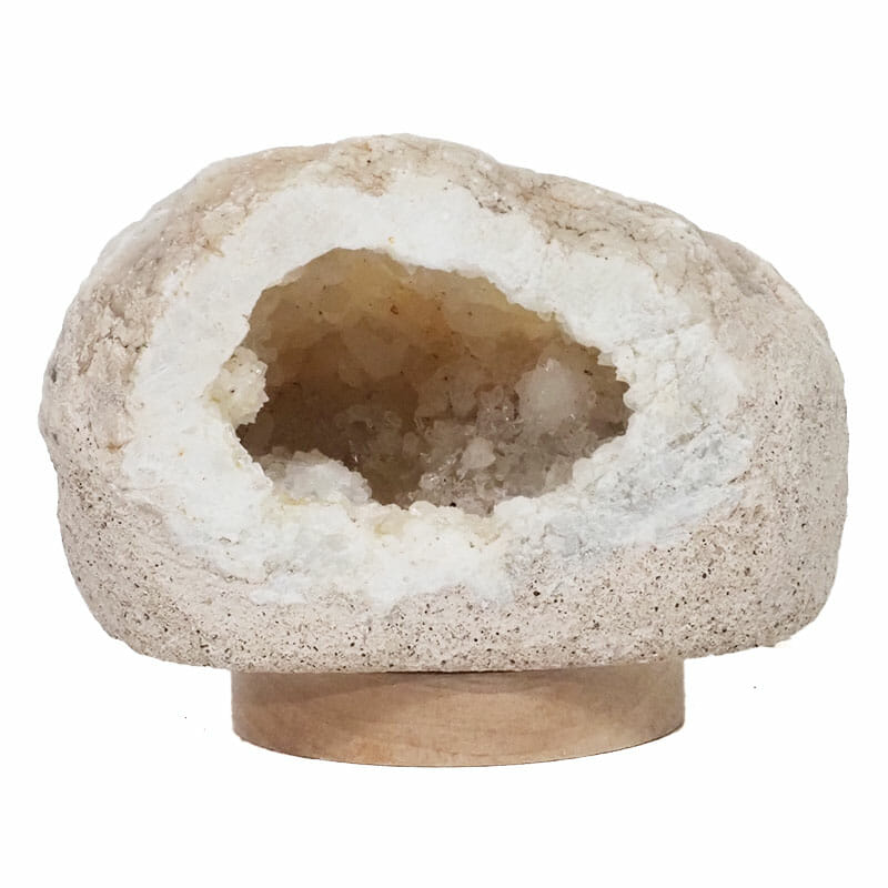 2.17kg Natural Calcite Geode Lamp with Large LED Light Base DS2112 4 Natural Calcite Geode Lamp with Large LED Light Base DS2112| Himalayan Salt Factory
