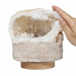 Natural Calcite Geode Lamp with Large LED Light Base DS2114| Himalayan Salt Factory