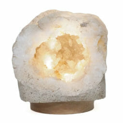 Natural Calcite Geode Lamp with Large LED Light Base DS2118| Himalayan Salt Factory