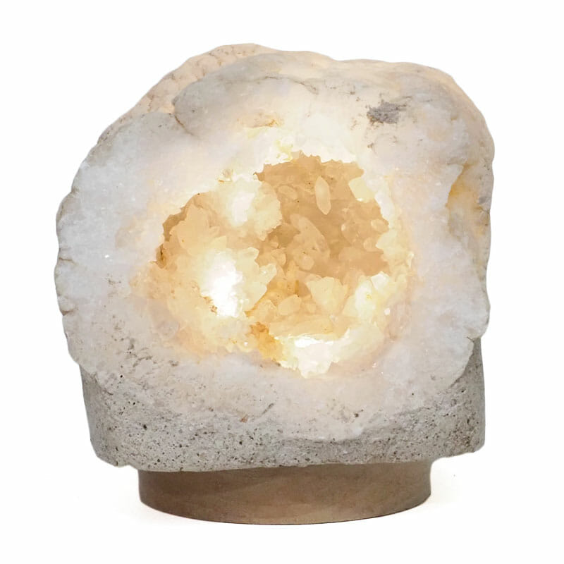 3.2kg Natural Calcite Geode Lamp with Large LED Light Base DS2118 3 Natural Calcite Geode Lamp with Large LED Light Base DS2118| Himalayan Salt Factory