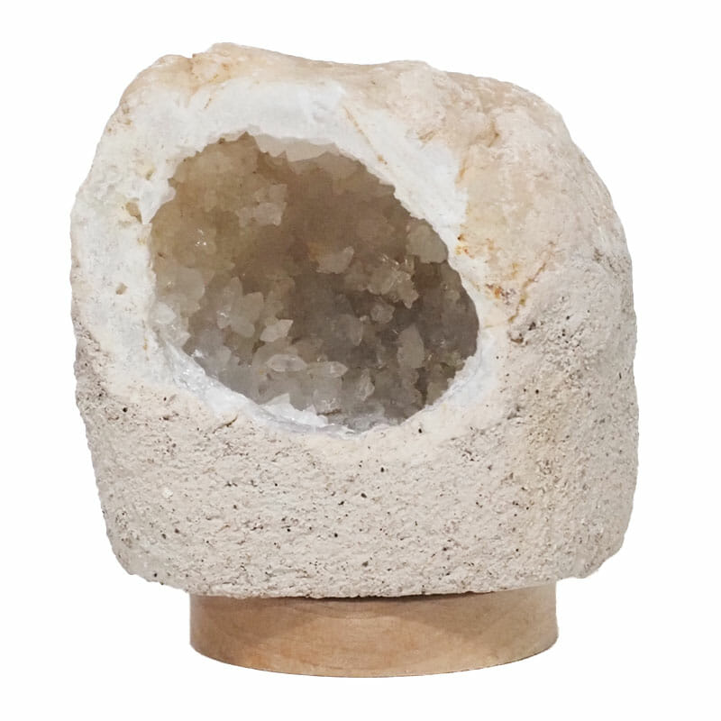 2.32kg Natural Calcite Geode Lamp with Large LED Light Base DS2123 4 Natural Calcite Geode Lamp with Large LED Light Base DS2123| Himalayan Salt Factory