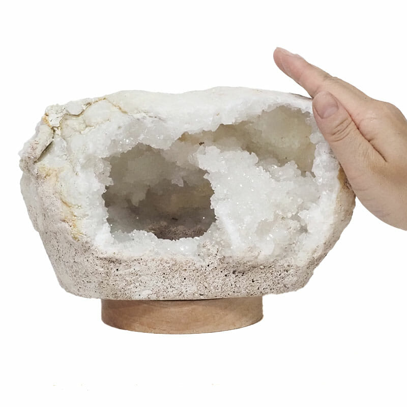 2.84kg Natural Calcite Geode Lamp with Large LED Light Base DS2126 5 Natural Calcite Geode Lamp with Large LED Light Base DS2126| Himalayan Salt Factory