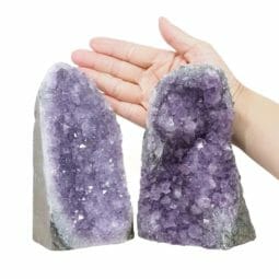 2.56kg Amethyst Crystal Geode Specimen Set 2 Pieces DR310 | Himalayan Salt Factory