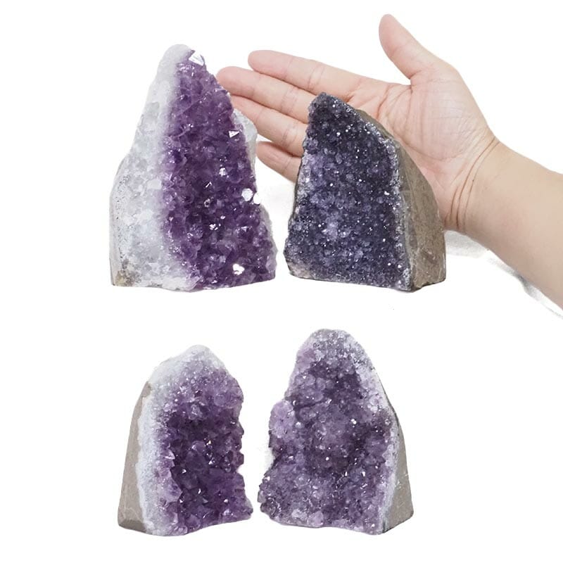 2.33kg Amethyst Druze Specimen Set 4 Pieces L157 4 Amethyst Druze Specimen Set 2 Pieces L157 | Himalayan Salt Factory