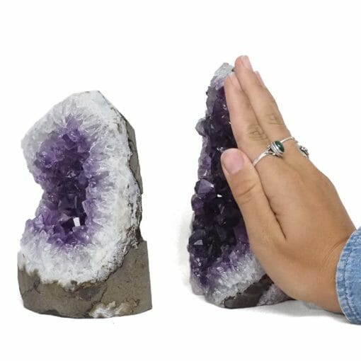 2.48kg Amethyst Crystal Geode Specimen Set 2 Pieces DR318 | Himalayan Salt Factory