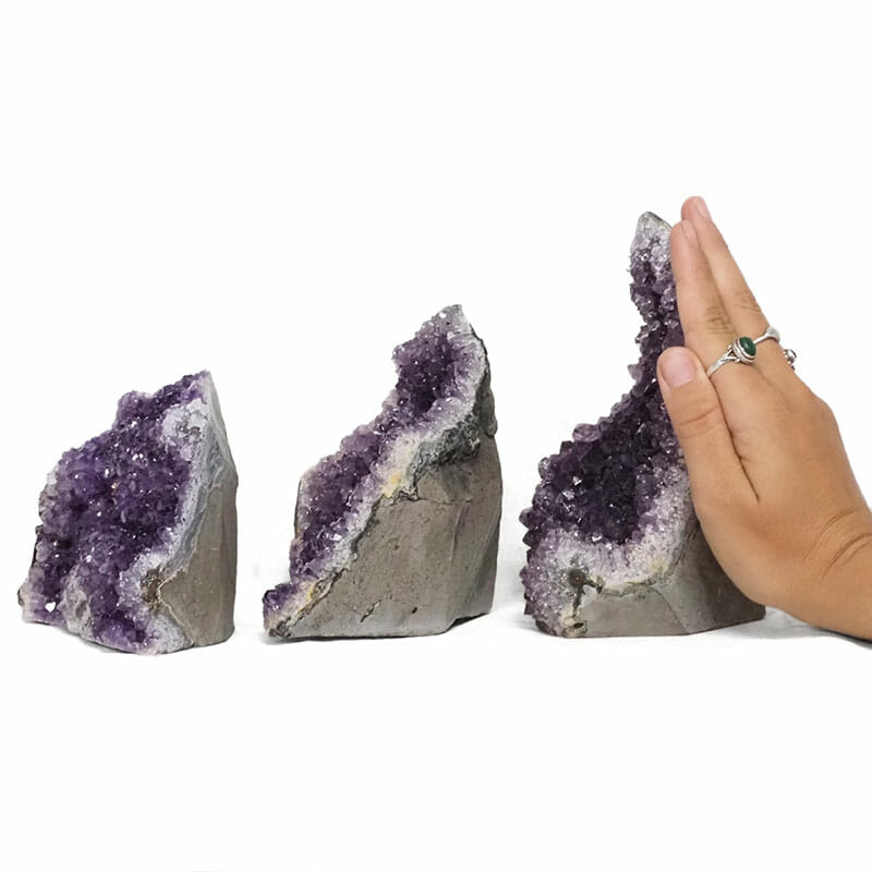 2.57kg Amethyst Crystal Geode Specimen Set 3 Pieces DR325 4 2.57kg Amethyst Crystal Geode Specimen Set 3 Pieces DR325 | Himalayan Salt Factory