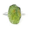 Natural Green Amethyst Rough Ring - Adjustable Sliver Plated | Himalayan Salt Factory