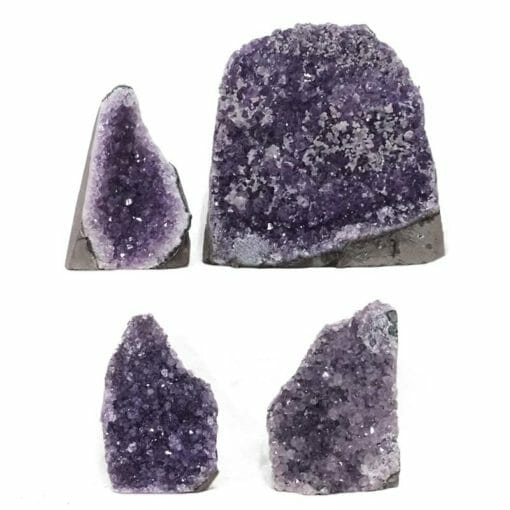 2.42kg Amethyst Crystal Geode Specimen Set 4 Pieces DR333 | Himalayan Salt Factory