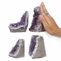 2.35kg Amethyst Crystal Geode Specimen Set 4 Pieces DR334 | Himalayan Salt Factory